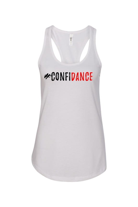 Confidance Ladies Racerback Tank Top-White-small