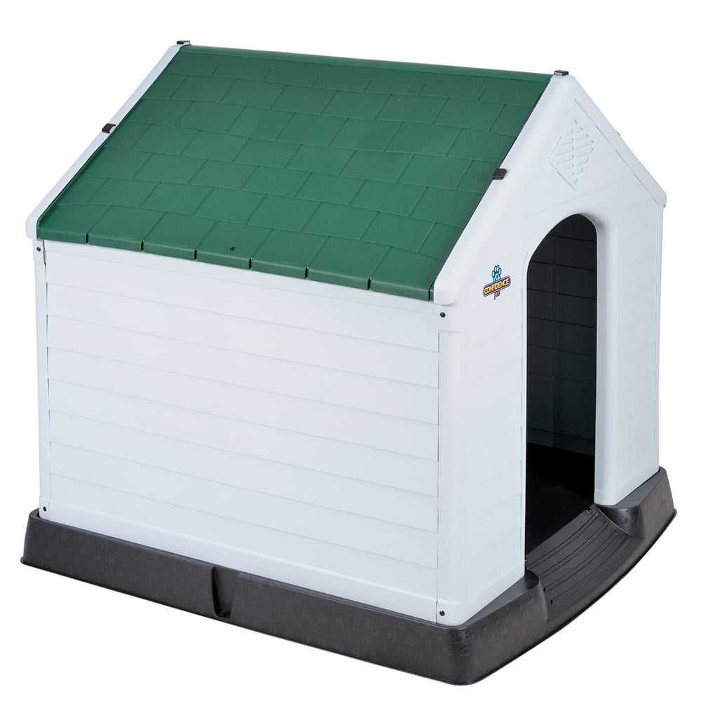 Confidence Fitness Large Dog Kennel, Outdoor, Plastic, Waterproof, Green