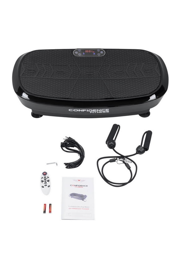 Fitness Vibration Plate Trainer 3D Dual Motor Exercise Machine Black