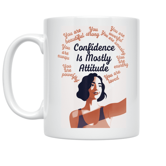 Confidence Is Mostly Attitude - Body Image Advocate - 11 oz Ceramic Coffee Mug