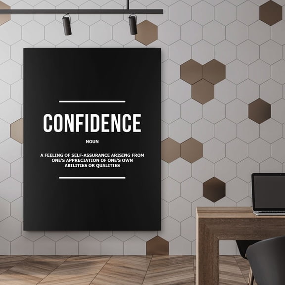 Confidence Wall Art Poster Motivational Quote Office Decor, Black And White Typography Poster, Modern Minimalist UNFRAMED Poster, 8x12