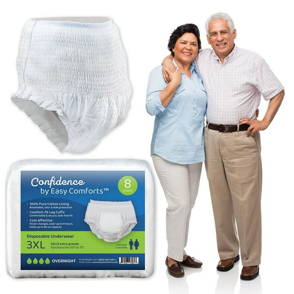 Confidence by by Easy Comforts Absorbent Underwear, Size 3XL, Pkg