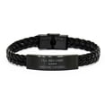 thumbnail image 1 of Confident CFO Braided Leather Bracelet - Ill become CFO or die trying, Inspirational Graduation Gift for Success and Leadership, Perfect Confidence Boost for Aspiring CFOs, 1 of 4