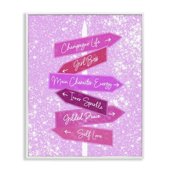 Stupell Industries Confident Glam Sign Posts White Framed Giclee Art, design by Ziwei Li, 30 x 24