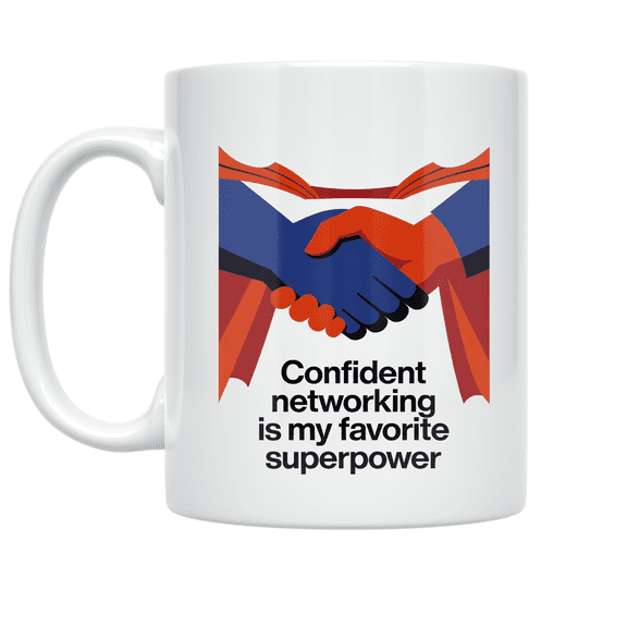 Confident Networking Superpower Design - Networking Enthusiast - 11 oz Ceramic Coffee Mug