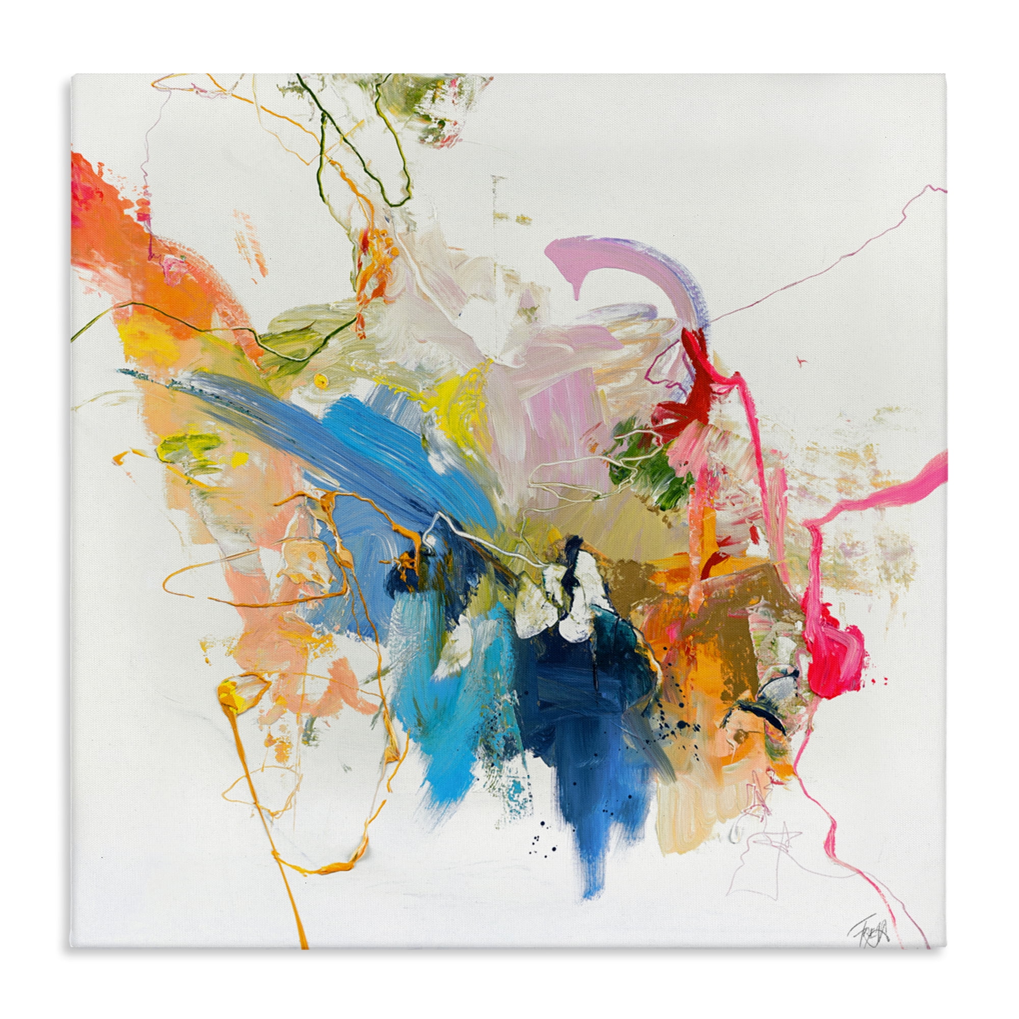 Confident Pink Abstraction Canvas Wall Art, design by Design Fabrikken