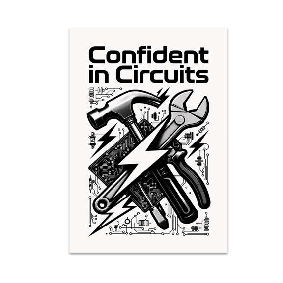 Confident in Circuits - Electrician Enthusiast - 13x19 Poster Print