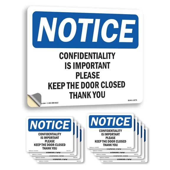 Confidentiality Is Important Please Keep OSHA Notice Vinyl Decal Label 5 Inch x 3.5 Inch - 10 Pack
