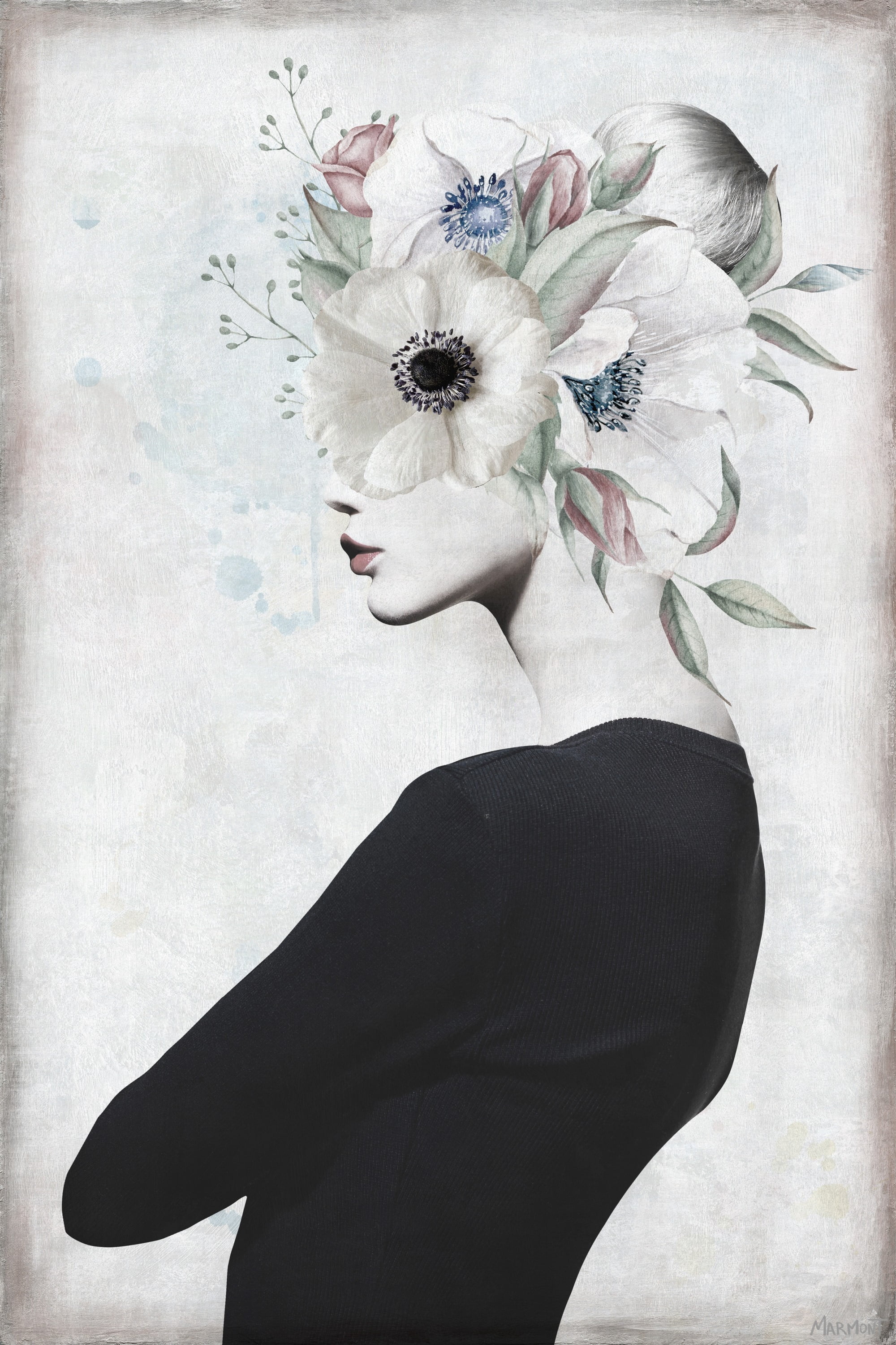 Confidently Beautiful 12 in x 18 in Painting Canvas Art Print, by Marmont Hill