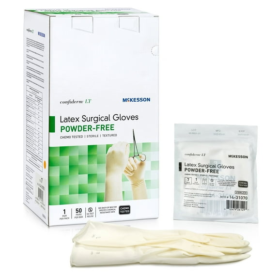 Confiderm LT Sterile Latex Surgical Glove Standard Cuff Length SIZE 7 14-31070 50 per Box