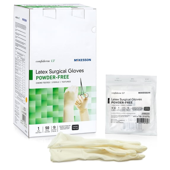Confiderm LT Sterile Latex Surgical Glove Standard Cuff Length SIZE 7.5 14-31075 200 per Case