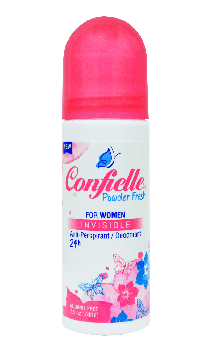Confielle Invisible Antiperspirant Deodorant Powder Fresh Roll on 2.5 oz