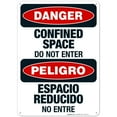 thumbnail image 1 of Confined Space Do Not Enter Bilingual Sign, OSHA Danger Sign,, 1 of 1