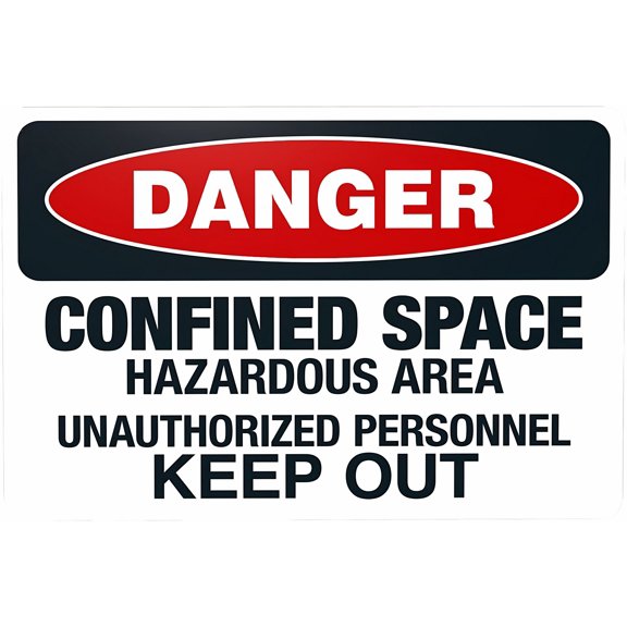 Confined Space Hazardous Area Unauthorized Personnel Keep Out Warning Sign 8"x12" - Do Not Enter Security Metal Sign for Home Business Garage Street Wall, Safety Caution Decor