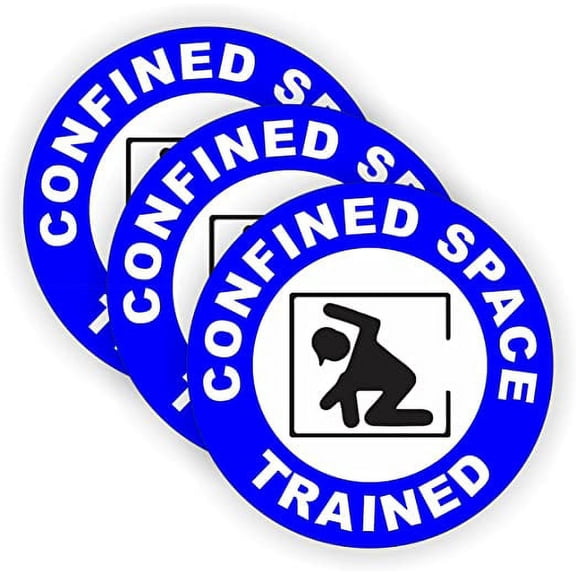 Confined Space Trained Hard Hat Sticker / Helmet Decal Label Lunch Tool Box | Size: 2" Diameter | Set of 3 Stickers!