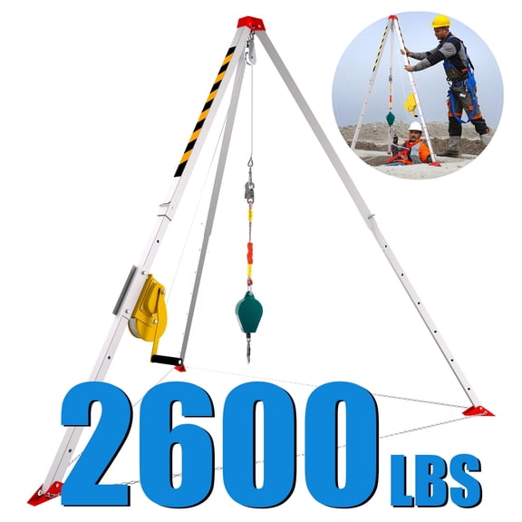 Confined Space Tripod, Confined Space Rescue Tripod, Confined Space Tripod Kit, 2600lbs Capacity, Fall Arrest, Portable and Bracket Shelf, for Underground Pipe