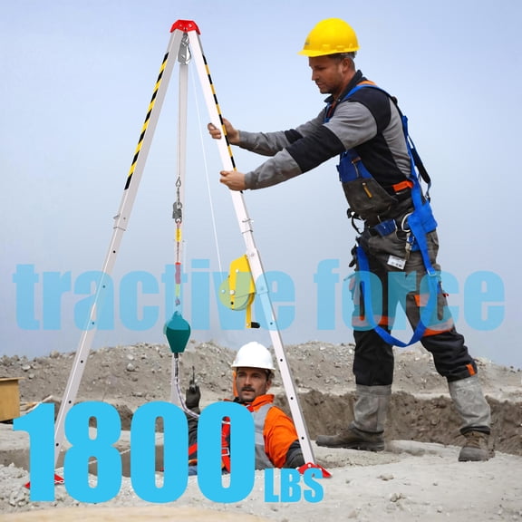 Confined Space Tripod, Confined Space Rescue Tripod, Confined Space Tripod Kit, Fall Arrest, Bracket Shelf, 35.5x14.5x3.9 Inch and 1800lbs Capacity, for Manhole/Well Access