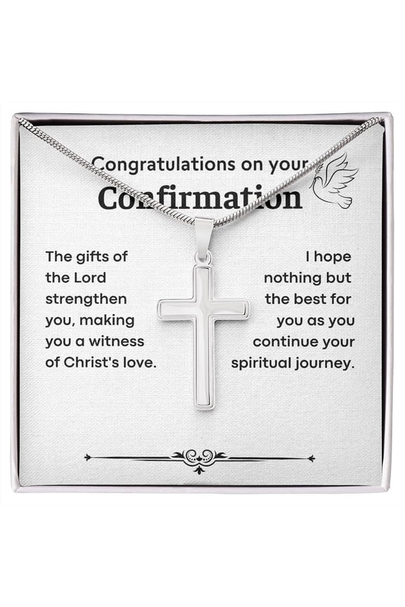 Confirmation Cross Necklace Dark Theme, Multi Cross Necklace