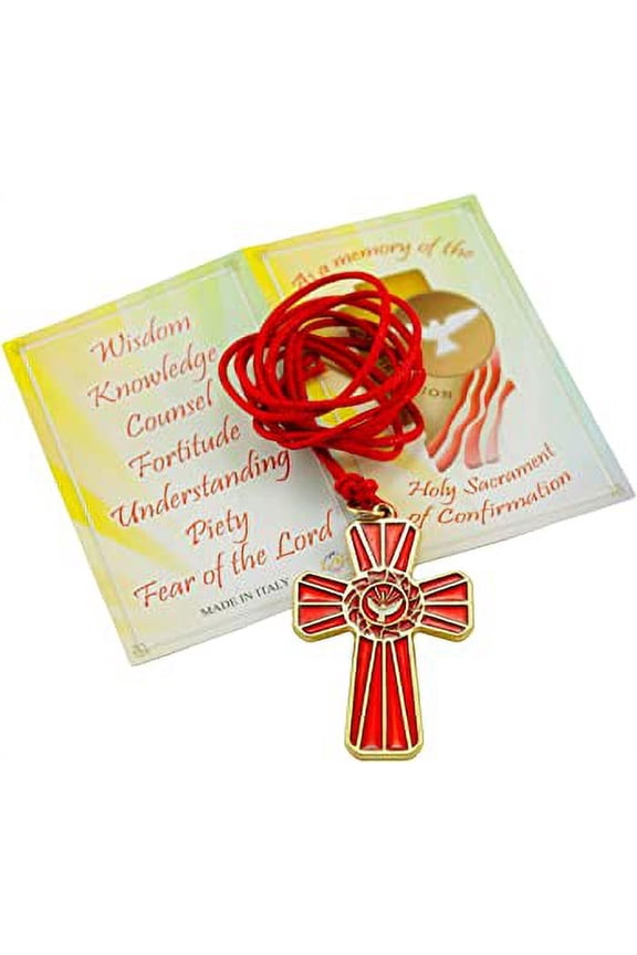Confirmation Cross Pendant Holy Spirit Medal