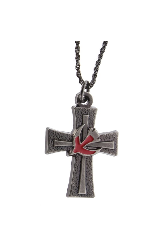 Confirmation Cross Pendant Necklace Cross with Red Spirit Dove