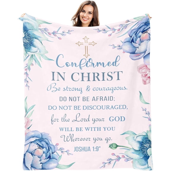 Confirmation Gifts for Teen Girls, Best Confirmation Gifts for Girls, Baptism Gifts for Girl Blanket 50" x60”, First Communion Gifts for Girl, Catholic Confirmation Gifts Throw Blanket