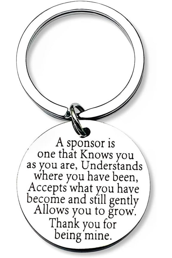 Confirmation Sponsor Appreciation Gifts Keychain for Women Men Thank You for Being Mine AA NA Sponsors Gifts Quote Keychain Post Surgery Sobriety Recovery Gifts Mens Womens Car Key Chain