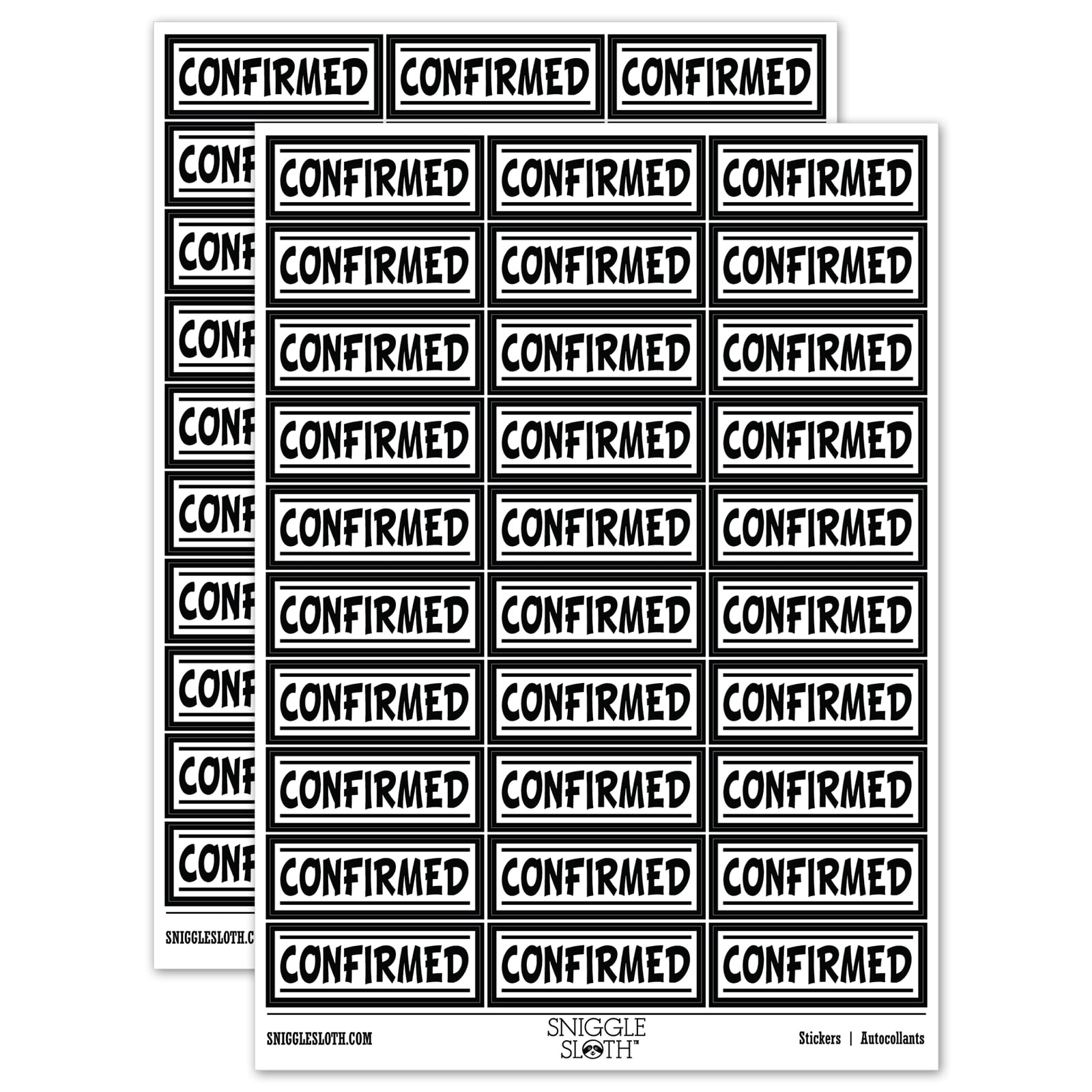 Confirmed Reversed Sticker Set - Black - Matte Finish - 1.75