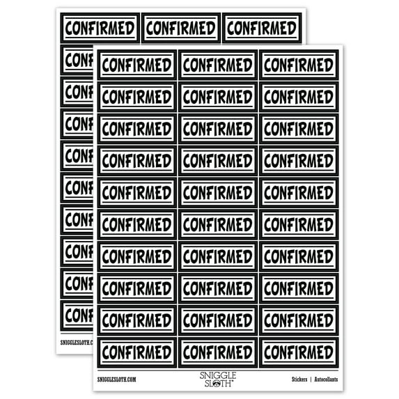 Confirmed Reversed Sticker Set - Black - Matte Finish - 1.75" Medium
