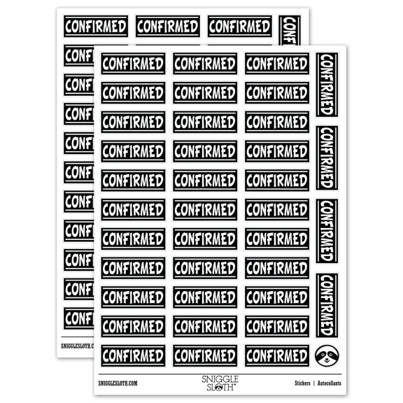 Confirmed Reversed Sticker Set - White - Matte Finish - 1.5" Small