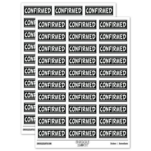 Confirmed Reversed Sticker Set - White - Matte Finish - 1.75" Medium