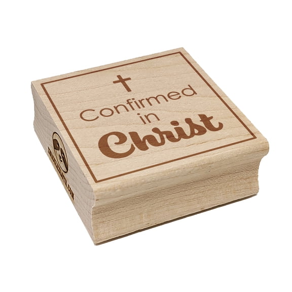 Confirmed in Christ Cross Confirmation Day Square Rubber Stamp Stamping Scrapbooking Crafting - Large 2.75in