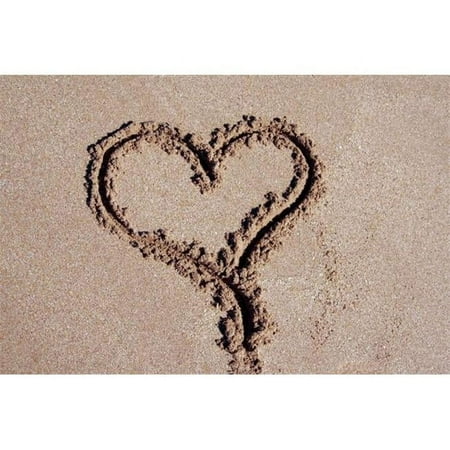 Confluence Art Group 1777757-high 12 x 18 in. Sandy Beach Heart on Dura Wrap