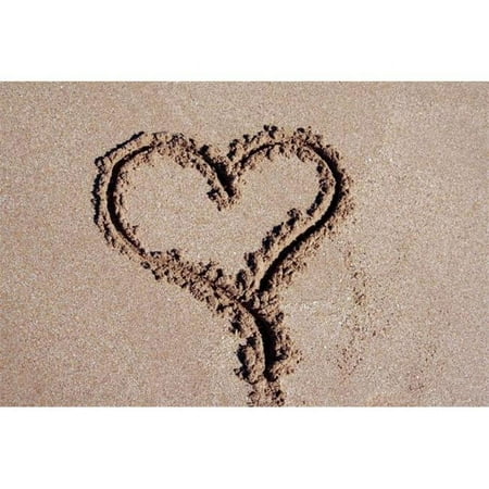 Confluence Art Group 1777757-high 16 x 20 in. Sandy Beach Heart on Dura Wrap