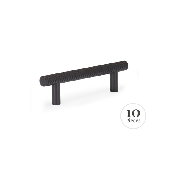 Confluence RK30609MB 10-Pack Cabinet Knurled Pull for Bathroom, 96 mm, Matte Black