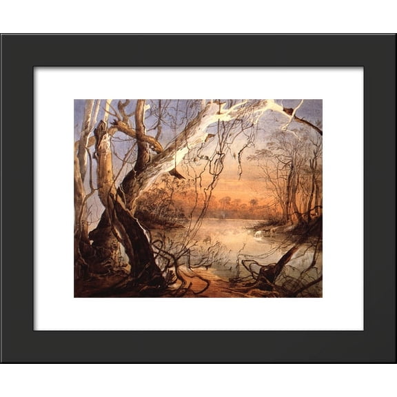 Confluence of the Fox River and the Wabash in Indiana 20x24 Framed Art Print by Karl Bodmer