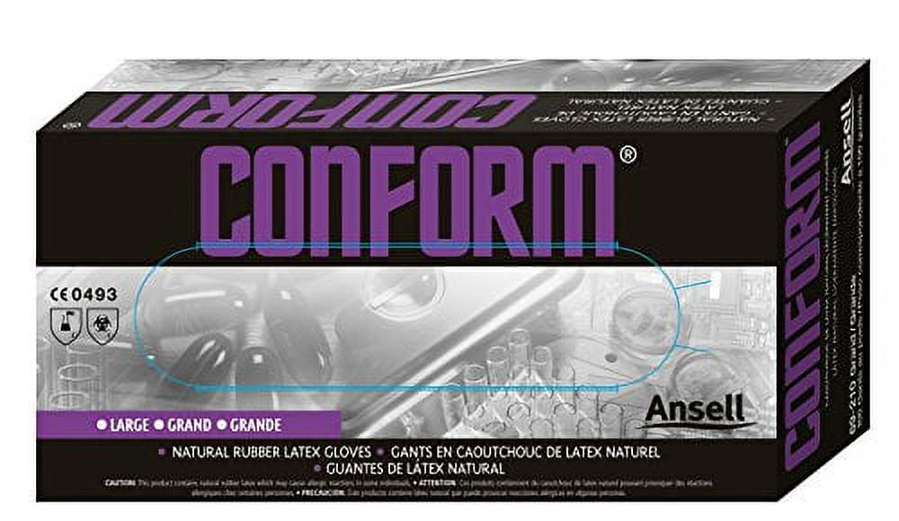 Conform Natural Rubber Latex Gloves, 5 mil, X-Large, 100/Box Conform Natural Rubber Latex Gloves, 5 mil, X-Large, 100/Box