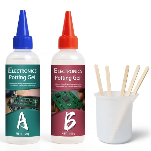 Conformal Coating Kit, 2 x 100ml Potting Compound for Electronics, Thermal Conductive Clear Insulating Sealant Protects Transformers, Circuit Board from Moisture, Dust & Vibration