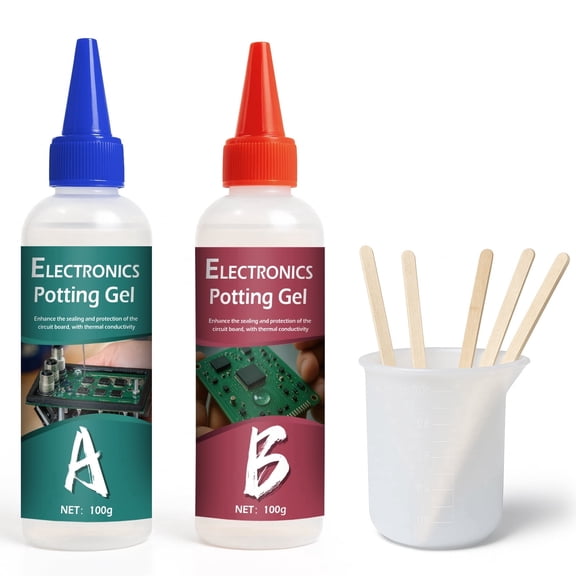 Conformal Coating Kit, 2 x 100ml Potting Compound for Electronics, Thermal Conductive Clear Insulating Sealant Protects Transformers, Circuit Board from Moisture, Dust & Vibration