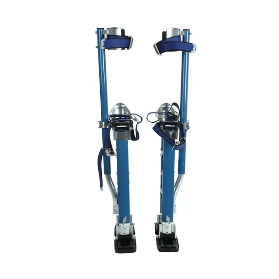 Confote 18-30 inch Drywall Stilts Height Adjustable Lifts Aluminum Tool Stilt with Knee Pad Protection for Painting Pruning Branches, Blue