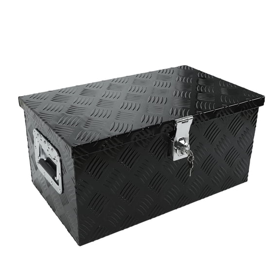 Confote 20"X12"X9.5" Aluminum Pickup Truck Bed 5 Bar Tread Pattern Truck Tool Box, Waterproof Underbody Tool Box Storage Trailer Tongue Box for RV, ATV, Trailer & Truck