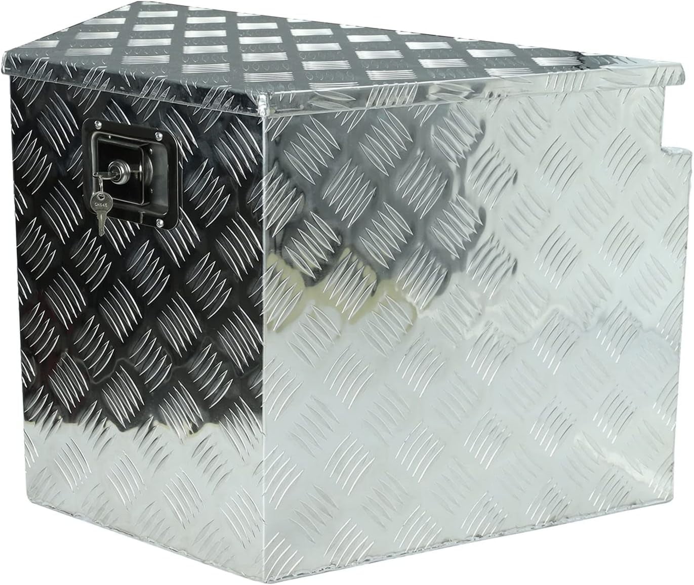 Confote 29 Inch Silver Aluminum Diamond Plate Truck Trailer Tool Box, Underbody Chest Box Pick Up Truck Bed RV Trailer Toolbox Storage With Lock Keys, Waterproof