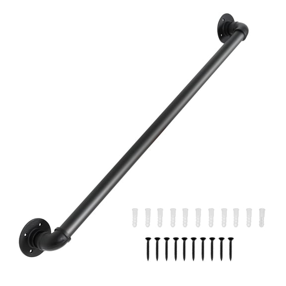 Confote 3 FT Pipe Stair Handrail, Wall Mount Staircase Handrail,Iron Industrial Pipe Handrail for Indoor, Outdoor,440 LBS Load Capacity