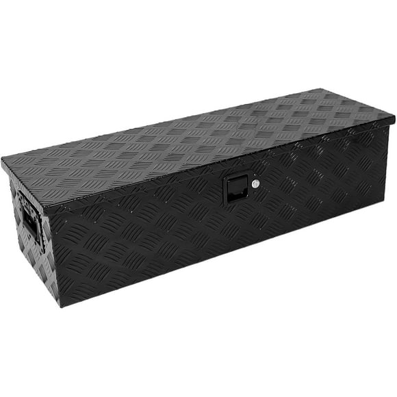 Confote 39-Inch Heavy Duty Aluminum Stripes Plated Tool Box Pick Up Truck Bed RV Trailer Waterproof Toolbox with Side Handle, Black