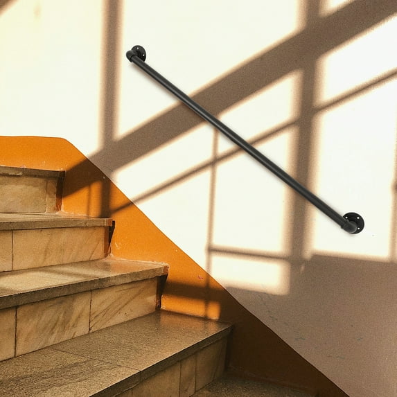 Confote 4 FT Pipe Stair Handrail, Wall Mount Staircase Handrail,Iron Industrial Pipe Handrail for Indoor, Outdoor,440 LBS Load Capacity