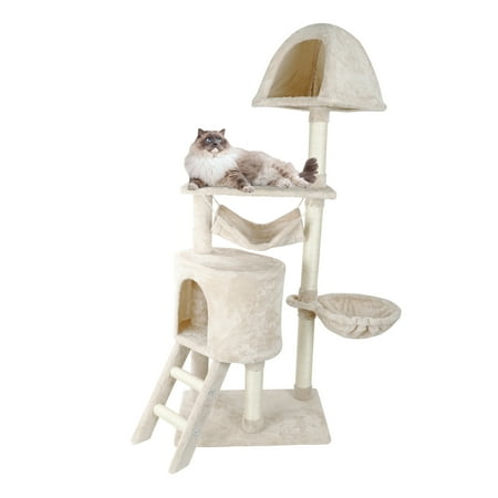 Confote 57 inch Cat Tree Multi-Level Cat Condo with Scratching Posts Kittens Activity Tower Pet Play House Furniture
