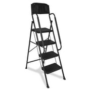 Confote Folding 4 Step Stool Ladder with Handrails and Wide Non-Slip Pedal for Kitchen Pantry Home Office, 330lbs