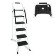 thumbnail image 1 of Confote Folding 5 Step Stool Ladder with Handrails and Anti-Slip Steel Pedal for Kitchen Pantry Home Office, 330lbs, 1 of 9