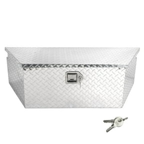 Confote Heavy Duty Aluminum Diamond Plate Trailer Tongue Box with Lock and Keys for Secure Tool Storage on Your Trailer, Silver,39 x 16.5 x 12 Inches