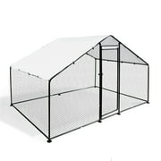 Confote Large Metal Chicken Coop Walk-in Poultry Cage Chicken Run House with Waterproof & Anti-UV,6.6'W x 9.8'L x 6.6'H