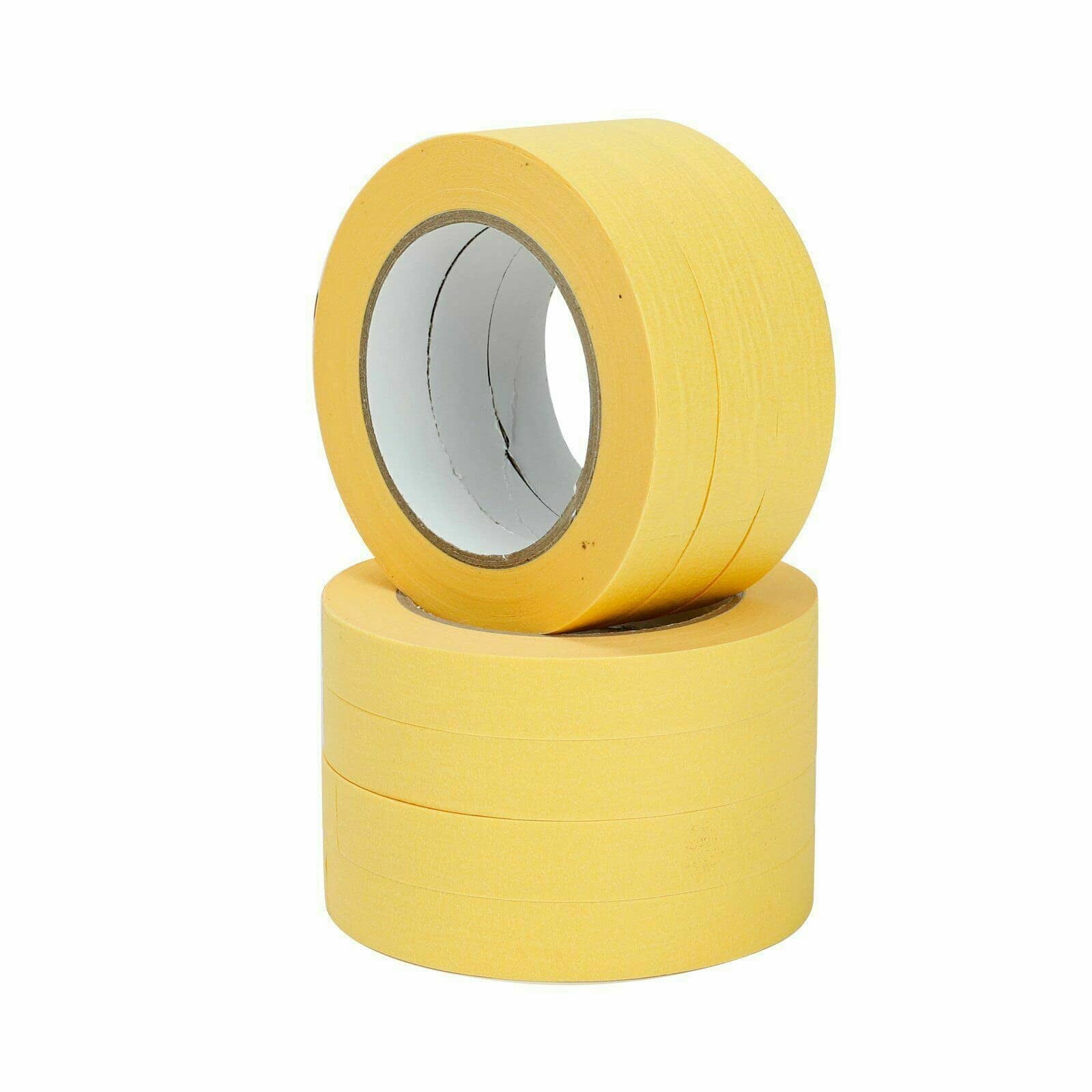 Confote Masking Tape 12Rolls General Purpose Yellow Color 3/4" x165ft Crepe Paper Automotive Refinish 06652